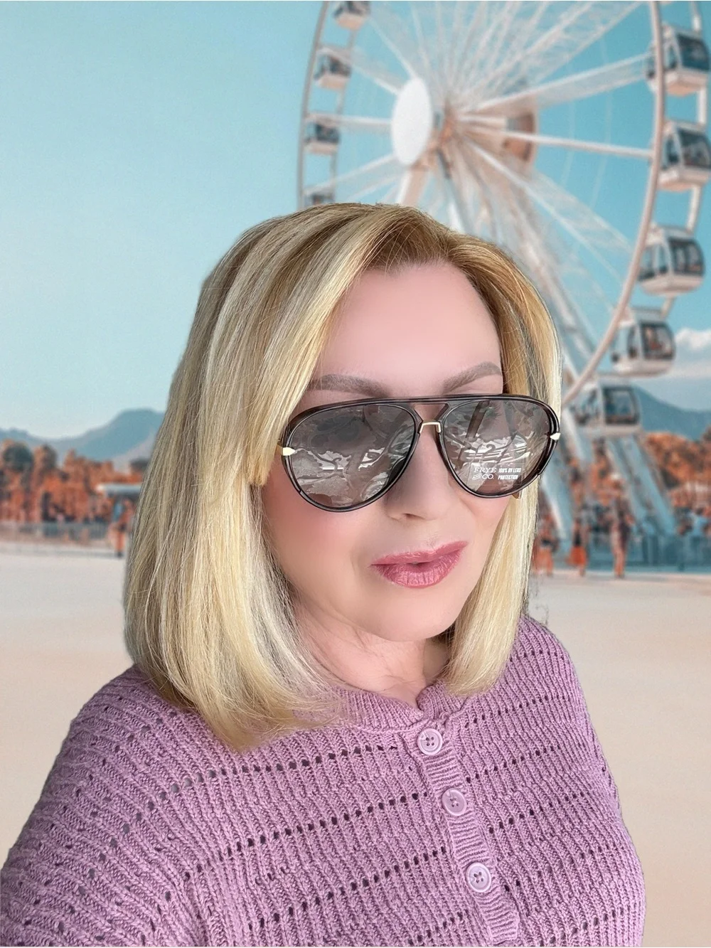 FRYE AND CO. Brown Tortoiseshell Aviator Sunglasses with Gold Temples NWT